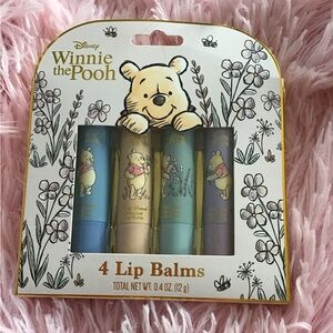 NEW Disney Winnie The Pooh 4 Lip Balm Set